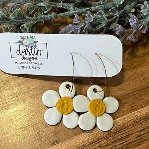 Flower Handmade Clay Earrings